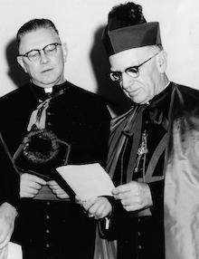 Monsignor George Shea, (1910-1990), rector (1961-1968), left; Most Reverend Thomas A. Boland (1896-1979), rector (1943-1947), Archbishop of Newark (1953-1974), right. Monsignor George Shea, (1910-1990), rector (1961-1968), left; Most Reverend Thomas A. Boland (1896-1979), rector (1943-1947), Archbishop of Newark (1953-1974), right.