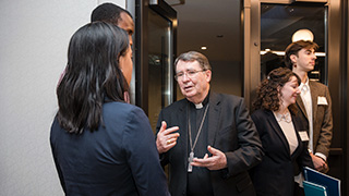 Archbishop Christophe Pierre In Conversation 320x180 Archbishop Christophe Pierre is shown in conversation as part of the World Leaders Forum series.