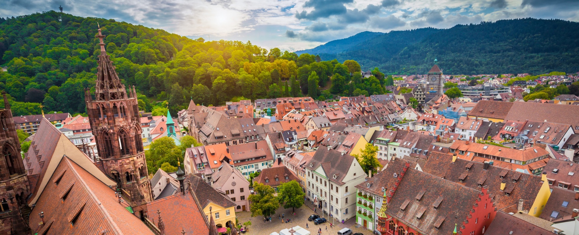 View of German town from church