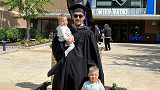 Ahmed Shehata'23 with his kids.