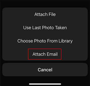 Attach email as an attachment