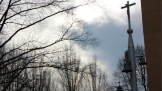 A photo of bell tower in front of Jubilee Hall
