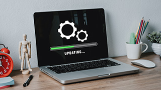 Software update on a laptop