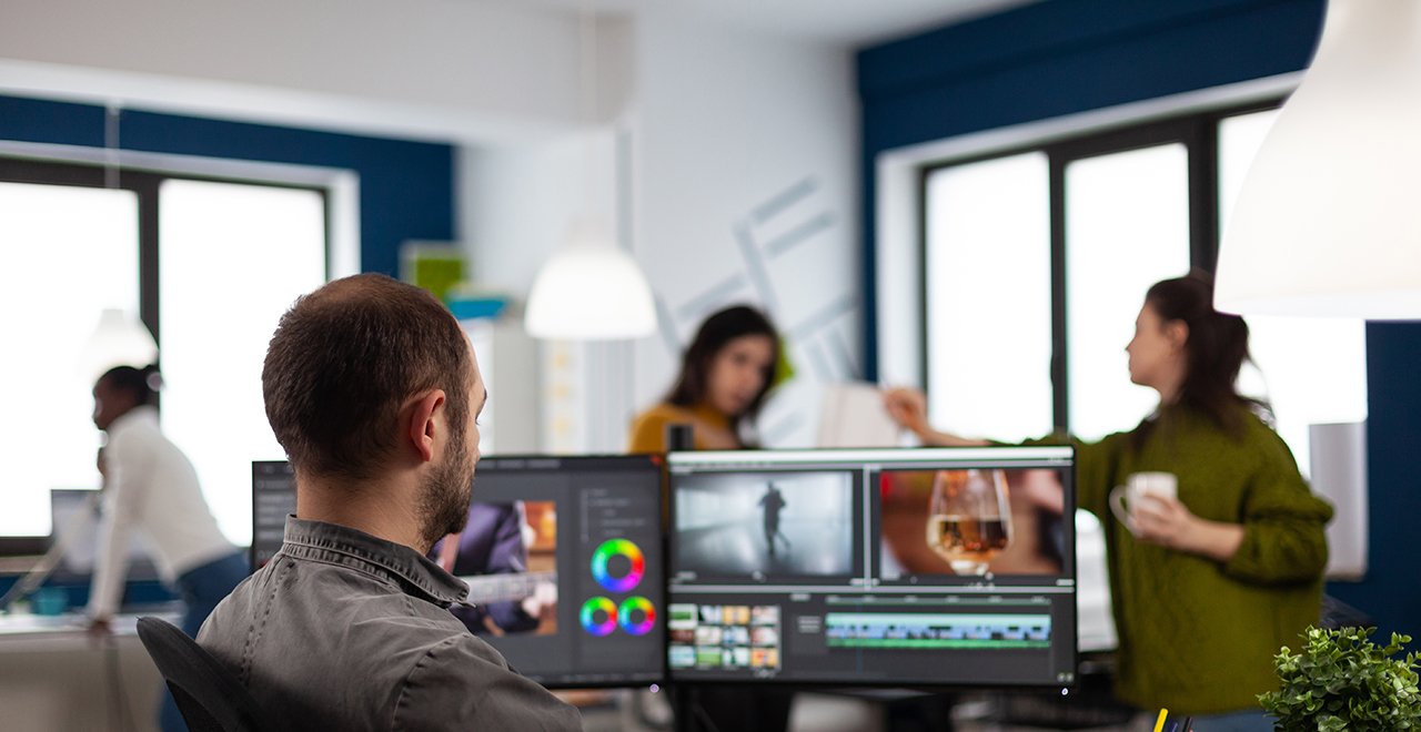 Digital Media editor at an office Digital Media editor at an office