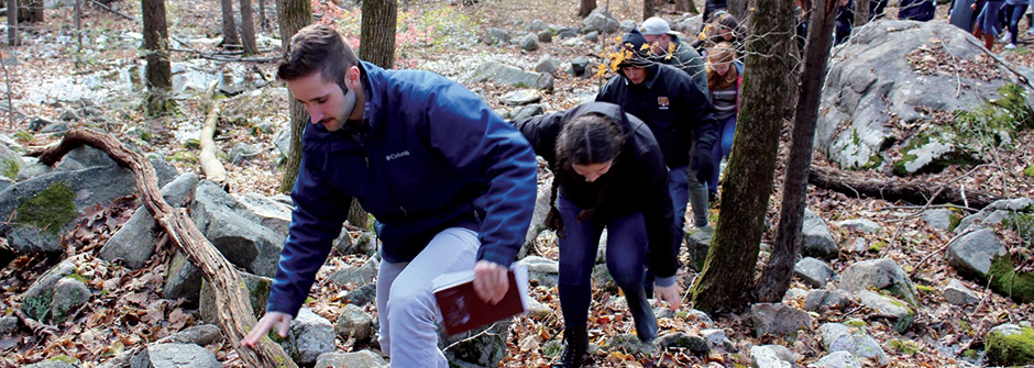 A group of people hiking