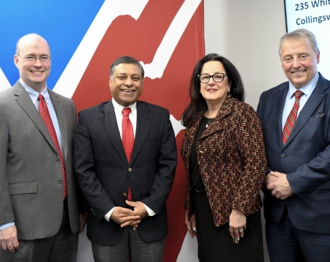 Hanifin, Dr. Gupta, Neville, Terlecky posing for a photo
