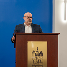 Ed Martinez speaking at Seton Hall University.