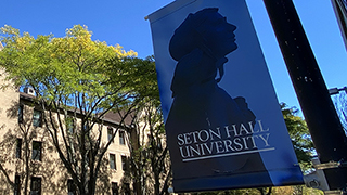 Banner on campus of Saint Elizabeth Ann Seton
