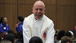 Father Colin at orientation