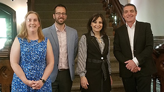 Frank Violet, Head of International Affairs, meets with Interim President Passerini, Interim Dean Jonathan Farina, and Interim VP Amy Newcombe.