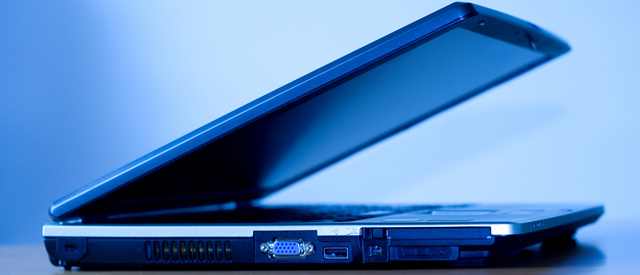 Beyond the Data Partially opened laptop