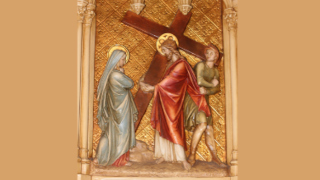 A photo of station 4 of Stations of the Cross in the University Chapel