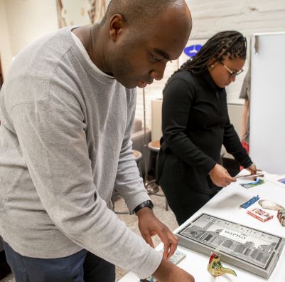 MA Museum Studies students working with documents