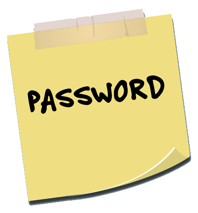 Password written on a post-it note