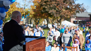 president speaking to crowd 