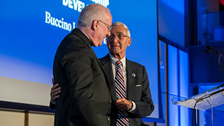 On stage with President Joseph Reilly
