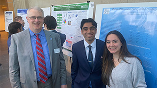 Sahil and Amanda pictured with Deputy Provost, Chief Administrative Officer, and Executive Vice President Lilliquist at the Petersheim Academic Exposition.