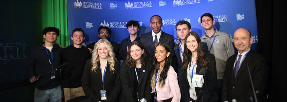 Stephen A. Smith with sports poll students