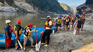 Students at the Ganges River
