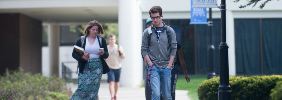 students walking