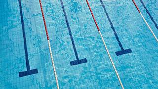 Swimming pool with empty lanes.