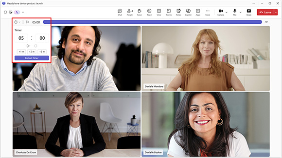 Screenshot of a teams call window