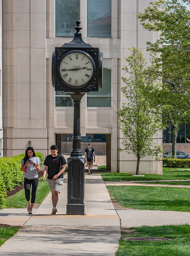 students walking