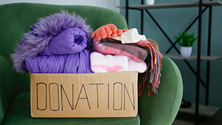 Clothes in a box for donation