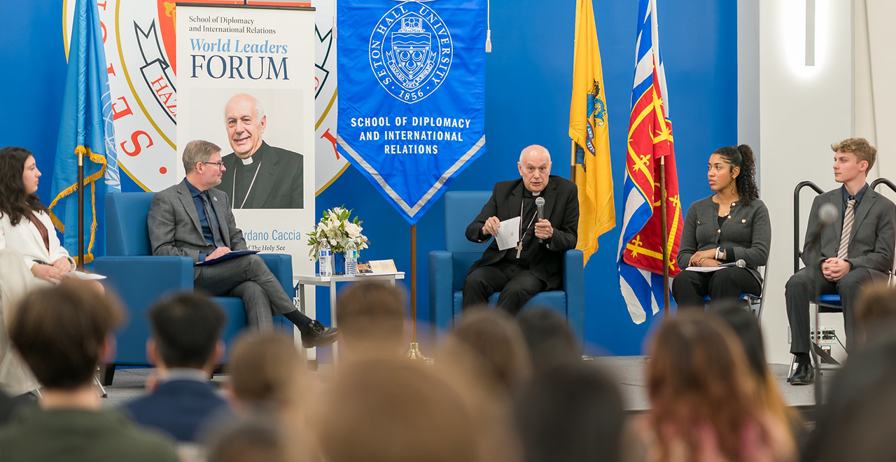 Archbishop Caccia at Seton Hall